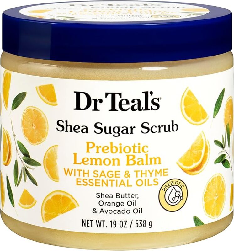 Dr Teals Shea Sugar Scrub Prebiotic Lemon Balm 538Gm