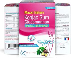 Pharmaxxi Maxxi Nature Konjac Gum Glucomannan Powder, 30 Sticks