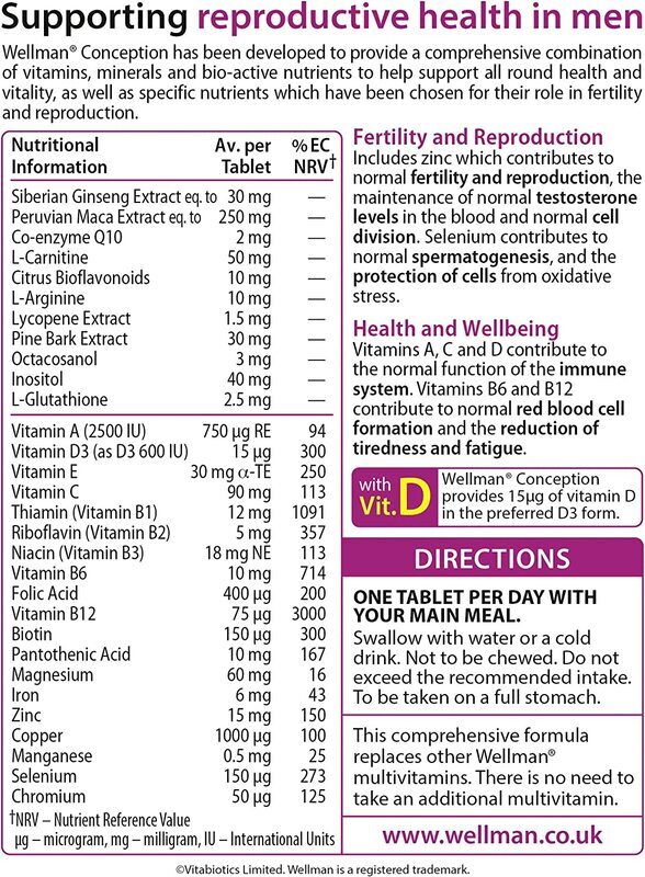 Vitabiotics Wellman Conception Tablets, 30 Tablets