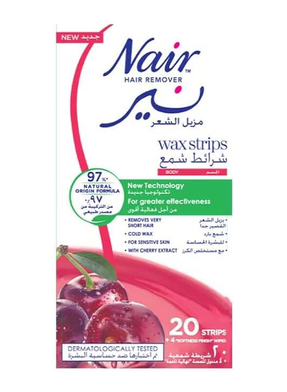 

Nair Easy to Use Cherry Body Hair Removal Wax Strips, 24 Pieces