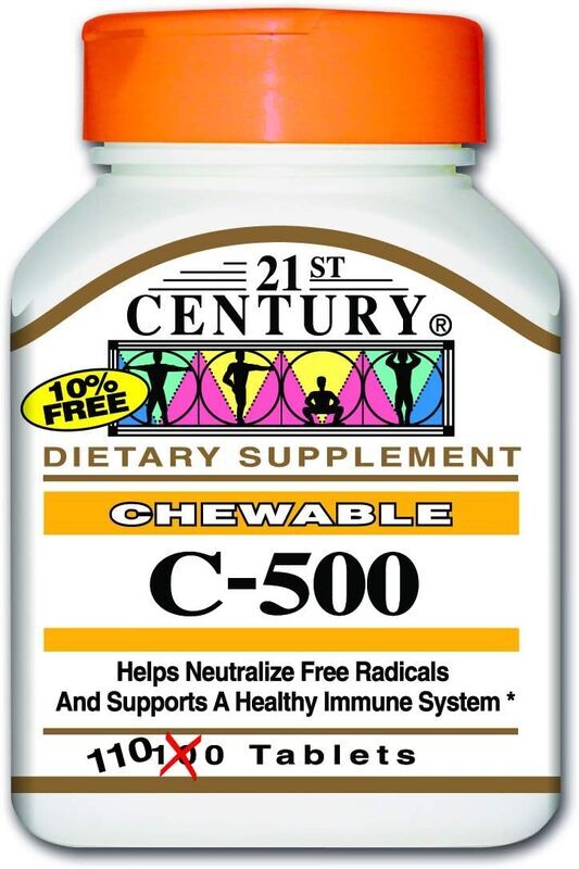 21St Century C-500 Orange Flavour Chewable Dietary Supplement, 110 Tablets