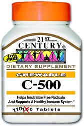 21St Century C-500 Orange Flavour Chewable Dietary Supplement, 110 Tablets