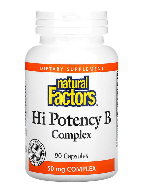 

Natural Factors Hi Potency B Complex, 50mg, 90 Capsules