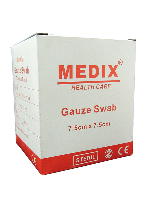 Medix Gauze Swab, 7.5cm X 7.5cm, 50Strips