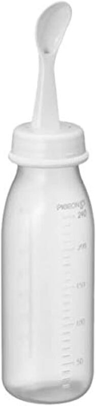 Pigeon Wearing Bottle With Spoon, 240ml, White