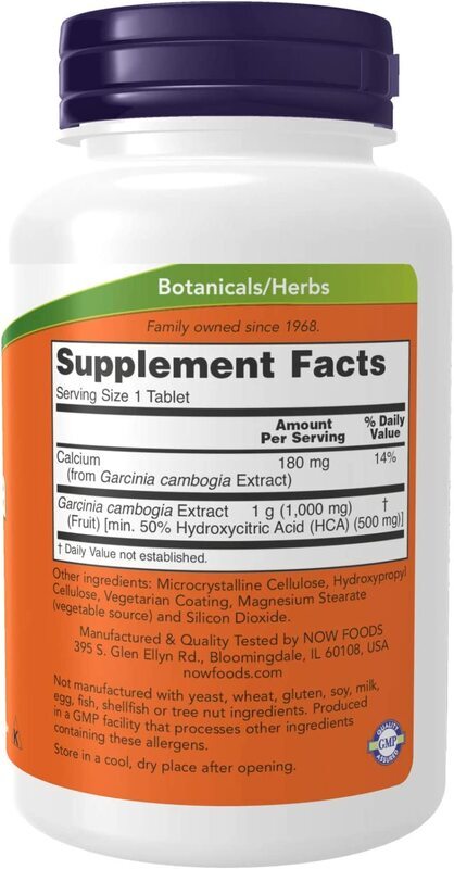 Now Foods Garcinia Dietary Supplement, 1000mg, 120 Tablets