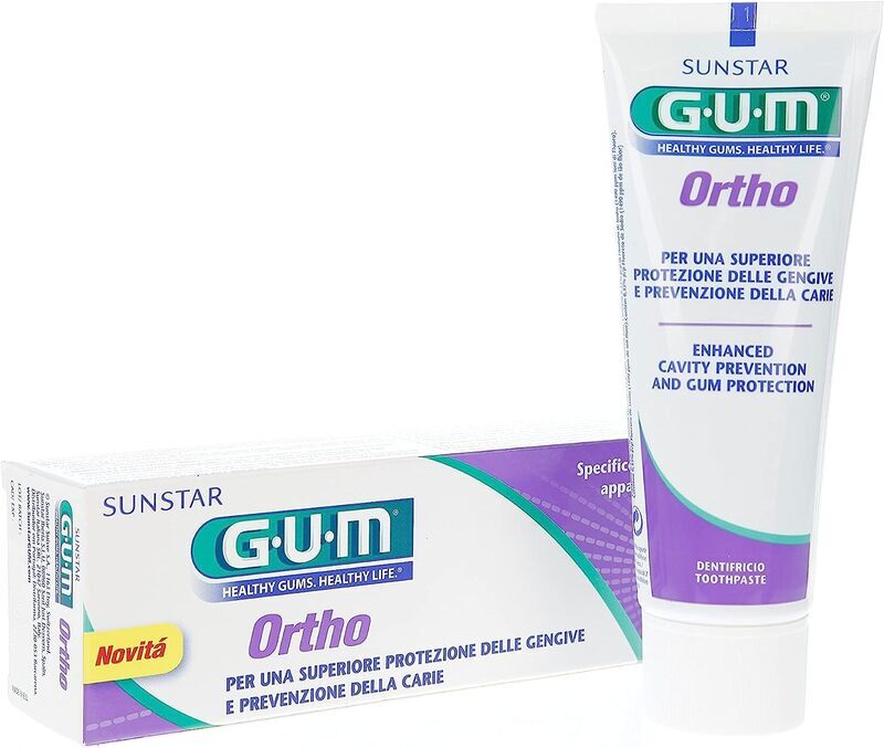 Gum Ortho Plaque Removal Advanced Cavity Protection Enamel Remineralization Toothpaste Gel, 75ml