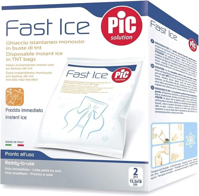 Pic Fast Ice Disposable Instant Ice Pack, 2 Pieces