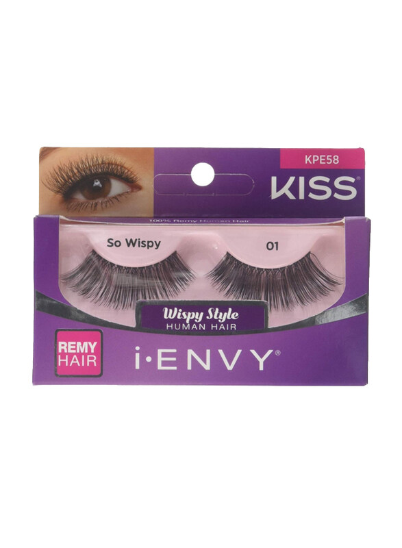 

Kiss I Envy Lashes, KPE58, 2-Piece, So Wispy 01, Black