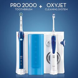 Oral B Oral Health Center Oxyjet Cleaning System + Pro 2000 Electric Toothbrush, 1 Piece