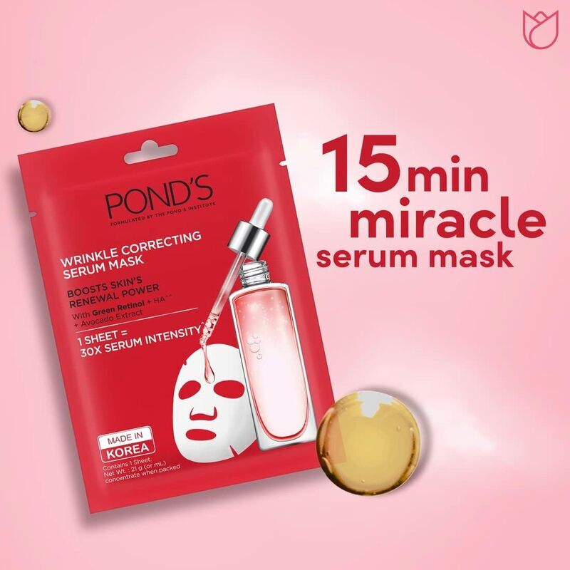 Pond'S Wrinkle Correct Serum Face Mask, 21ml