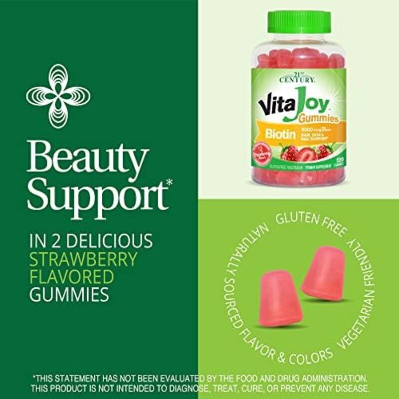 21St Century Vitajoy Gummies Biotin, 5000mcg, 60 Gummies