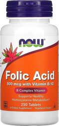 Now Foods Folic Acid 800 Mcg Tablets, 250 Tablets