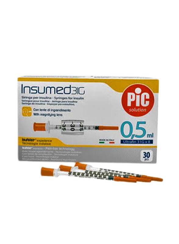 

Pic Insumed Insulin Syringe 0.5Ml G31 30'S