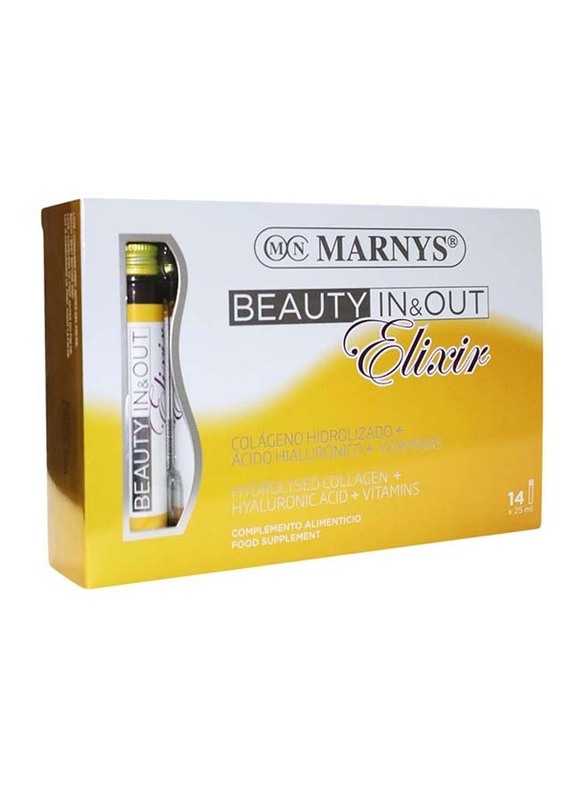 Marnys Beauty In & Out Elixir Food Supplement, 14 Vials x 25ml