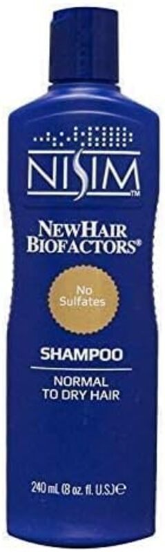 Nisim NewHair BioFactors Shampoo for Normal to Dry Hair Deep Cleaning Shampoo That Controls Excessive Hair Loss, 240ml