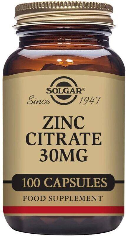 

Solgar Zinc Citrate Dietary Supplement, 30mg, 100 Capsules