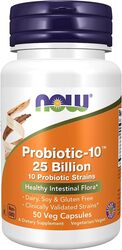 Now Probiotic 10 25 Billion Dietary Supplement, 50 Vegetable Capsules