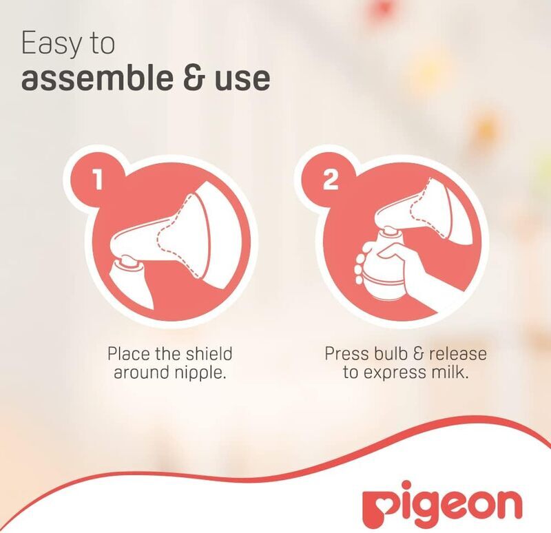 Pigeon BPA & BPS Free Silicone Rubber Breast Care Pump, Pink