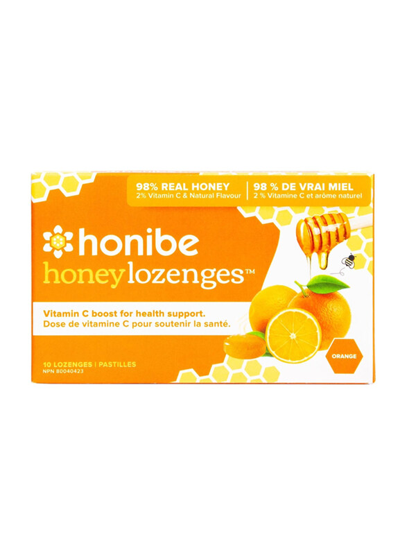 

Honibe Honey Lozenges - Orange with Vitamin C, 10 Lozenges