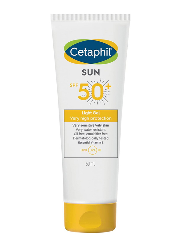 Cetaphil SPF 50+ Face & Body High Protection & Water Resistant Moisturizer Sunscreen Light Gel for Sensitive Skin, 50ml