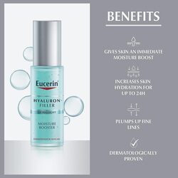 Eucerin Hyaluron-Filler Moisture Booster With Hyaluronic Acid 24-Hour Moisturization Gel, 30ml