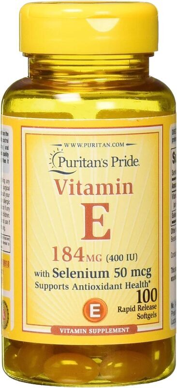 Puritan's Pride Vitamin E 400 Iu with Selenium 50 Mcg, 100 Softgels