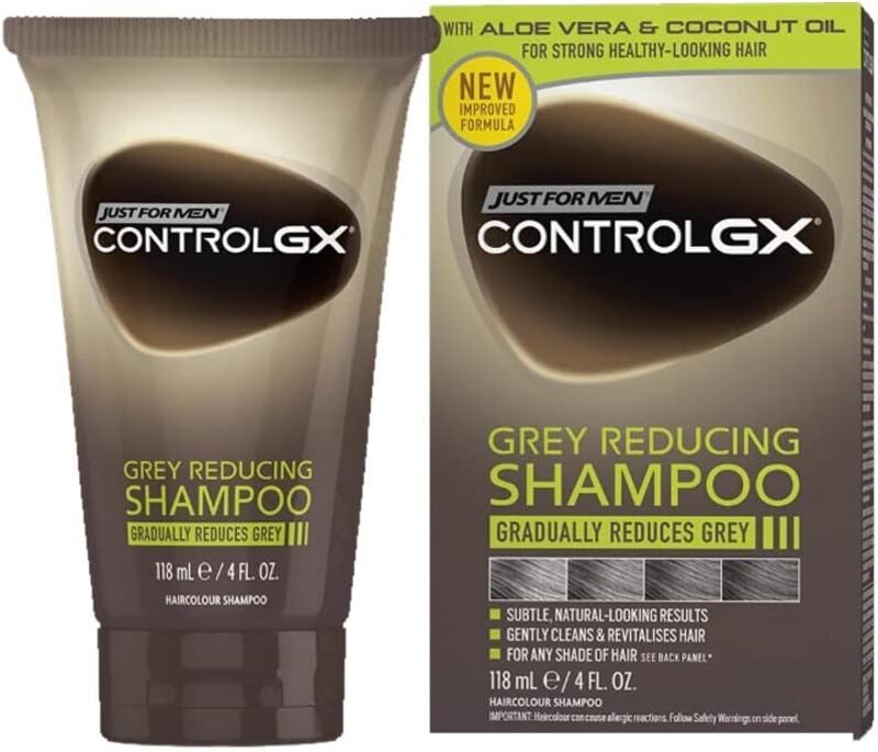 

Just for Men Control Gx Grey Reducing Shampoo for Grey Hair with Coconut Oil & Aloe Vera, 118ml