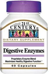 21st Century Digestive Enzymes Dietary Supplement, 60 Count