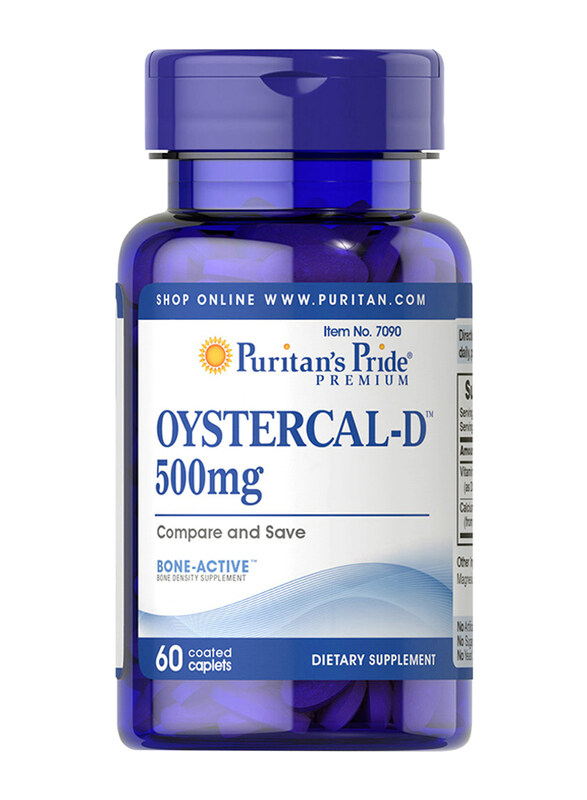 

Puritans Pride Oystercal-D Dietary Supplement, 500mg, 60 Capsules