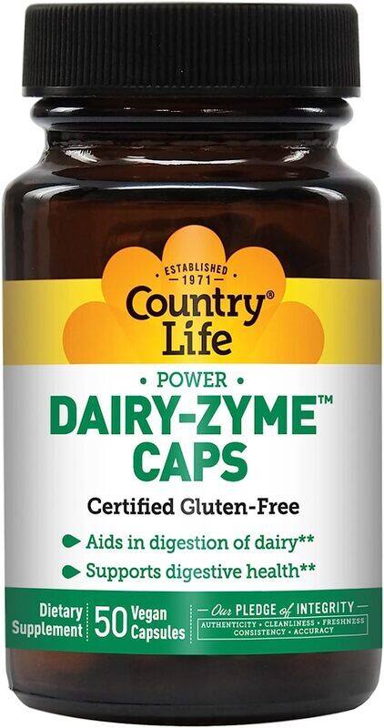 

Country Life Power Dairy-Zyme Capsules, 50 Vegan Capsules