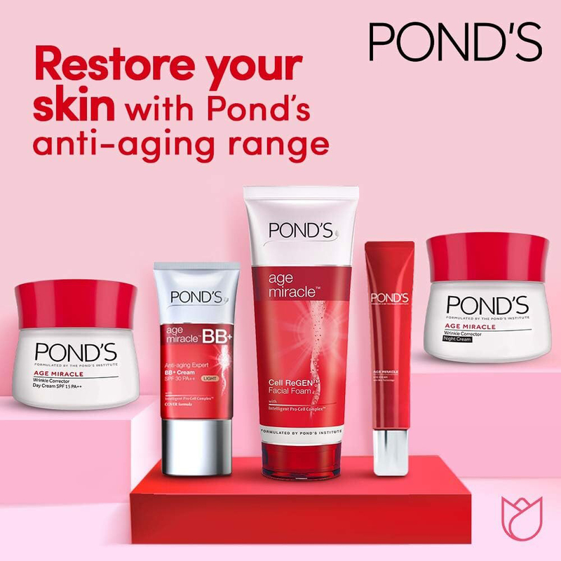 Pond's Age Miracle Night Face Cream with Vitamin B3 & 10% Retinol C, Youthful Glow, 24 hr Wrinkle Correcting Glow, 50gm