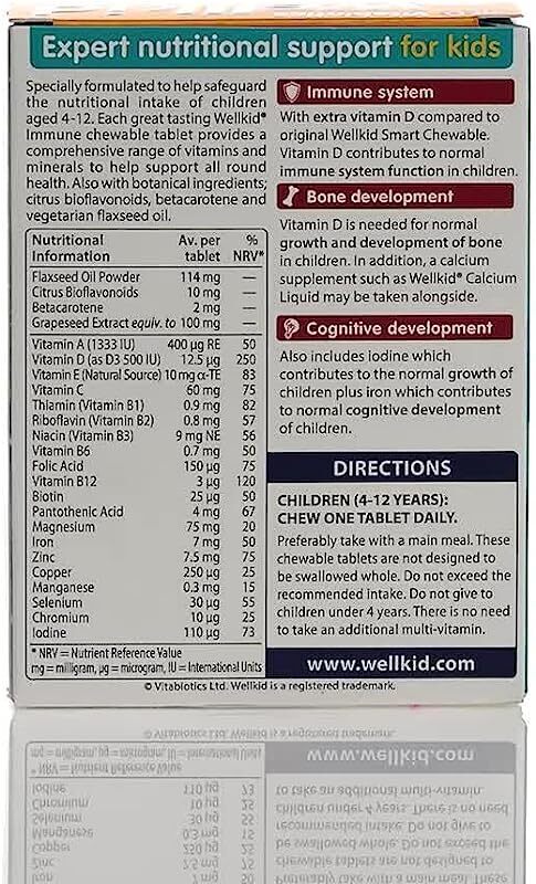 Vitabiotics Wellkid Immune Chewable Tablets, 30 Tablets