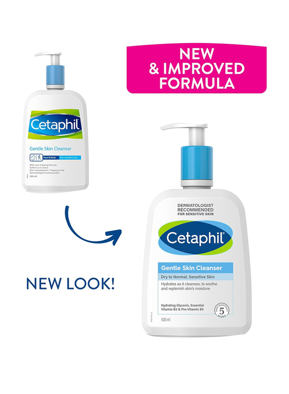 Cetaphil Gentle Skin Cleanser Face & Body Wash for Men & Women, 500ml