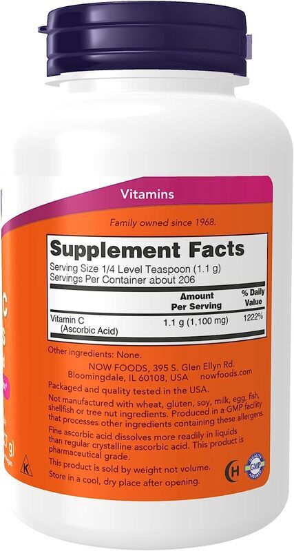 Now Foods Vitamin C Crystals Powder Dietary Supplement, 8oz