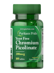 Puritan's Pride Chromium Dietary Supplement, 200Mcg, 100 Pieces