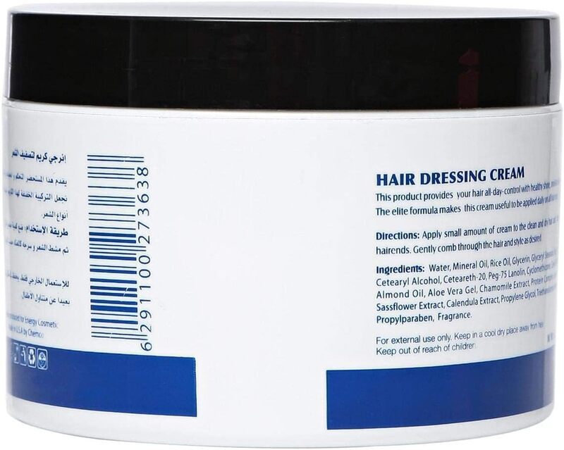 Energy Cosmetics Hair Dressing Hair Cream for All Hair Types, 8oz