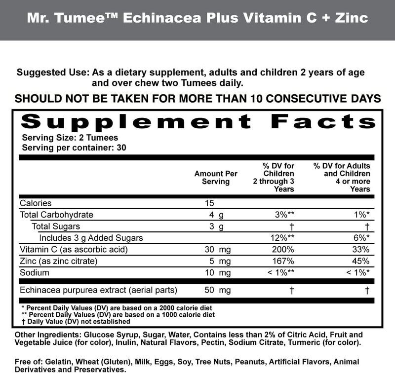 Mr. Tumee Echinacea + Vitamin C & Zinc Multiflavour Gummies, 60 Gummies