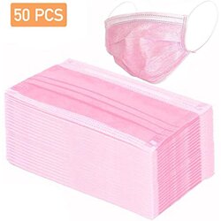 FACE MASK 3PLY DISP  50S  - LIGHT PINK