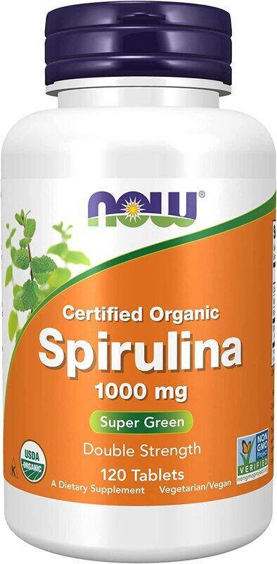 

Now Foods Certified Organic Spirulina Dietary Supplement, 1000mg, 120 Tablets