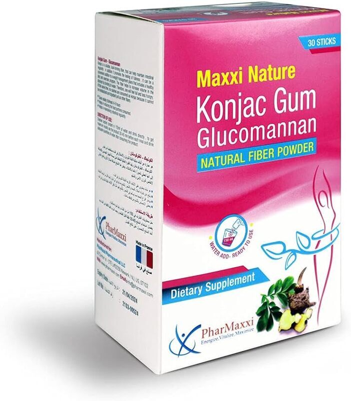 Pharmaxxi Maxxi Nature Konjac Gum Glucomannan Powder, 30 Sticks