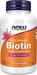Now Foods Biotin 10000 Mcg Extra Strength New Vcaps, 120 Serving