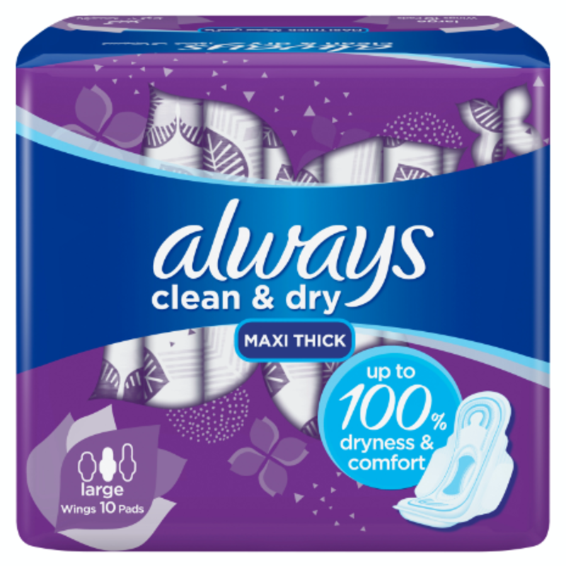 

Always Clean & Dry Maxi Thick 10S (Violet)