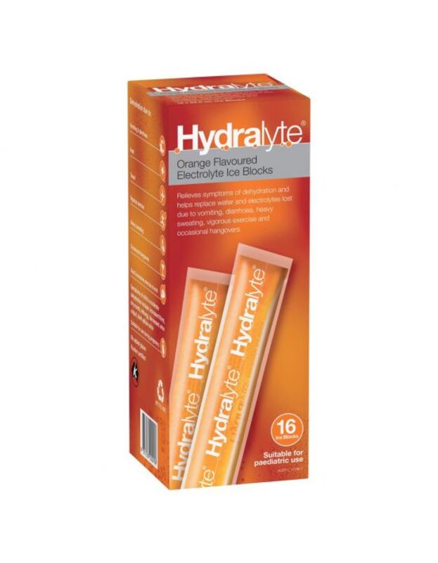 

Hydralyte Electrolyte Ice Blocks Orange 16S