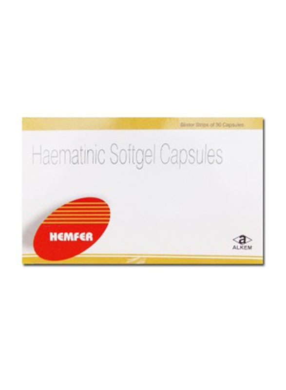

Hemfer Haematinic Softgel Capsules, 30 Capsules