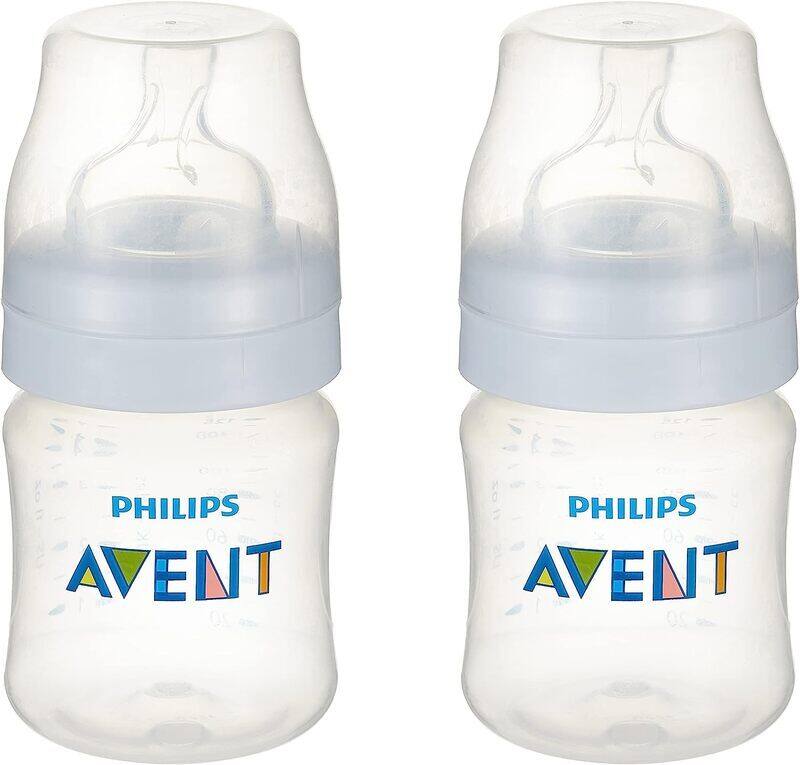 

Philips Avent Anti-Colic Baby Bottle, 2 Piece, 125ml, Clear