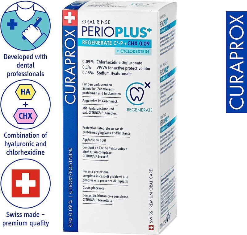 Curaprox Perioplus+ Regenerate Mouthwash, 200ml