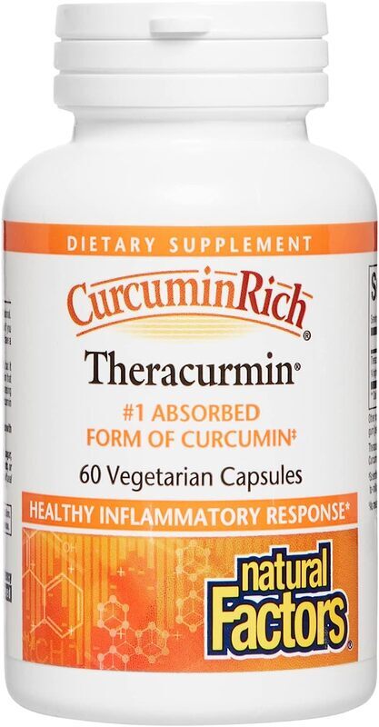 Natural Factors Curcumin rich Theracurmin Herbal Supplement, 60 Veggie Capsules