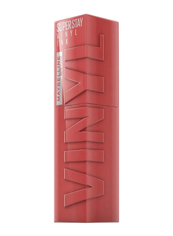 Maybelline New York Super Stay Vinyl Ink Longwear Transfer Proof Gloss Lipstick, 15 Peachy, Red