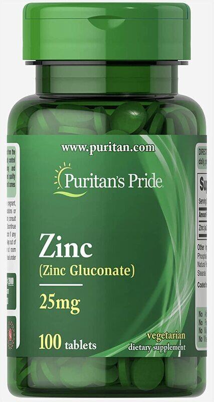 

Puritan's Pride Zinc Dietary Supplement, 100 Tablets